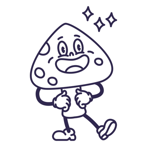 Ilustração divertida de personagem de desenho animado de cogumelo Desenho PNG