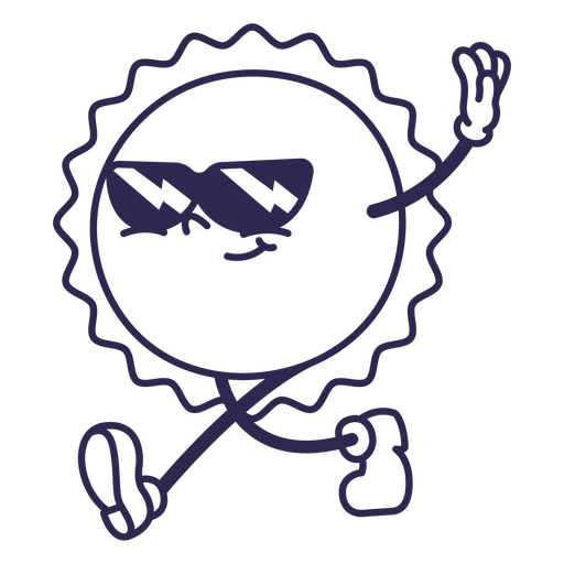 Design de personagem divertido com óculos de sol Desenho PNG