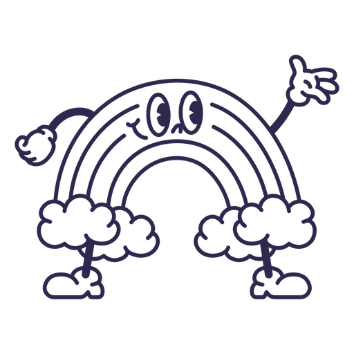Verspieltes Cartoon-Regenbogen-Charakterdesign PNG-Design