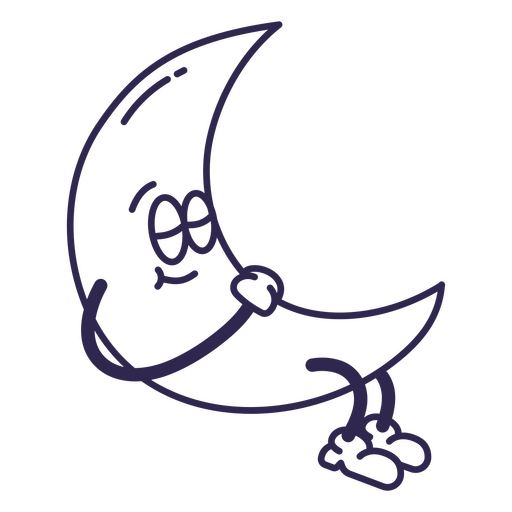 Design de personagem de desenho animado divertido da lua Desenho PNG