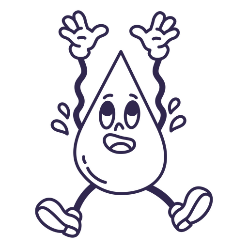 Playful water droplet character design PNG Design