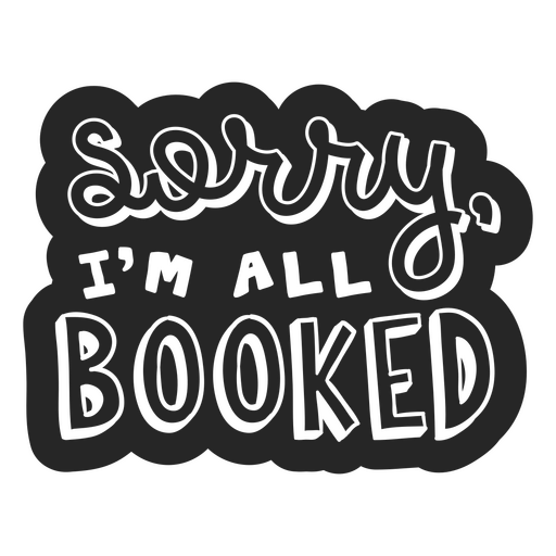 Playful booked status graphic PNG Design