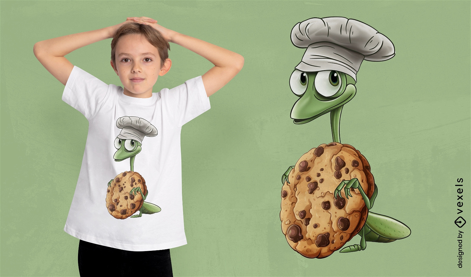 Praying mantis with cookie t-shirt design