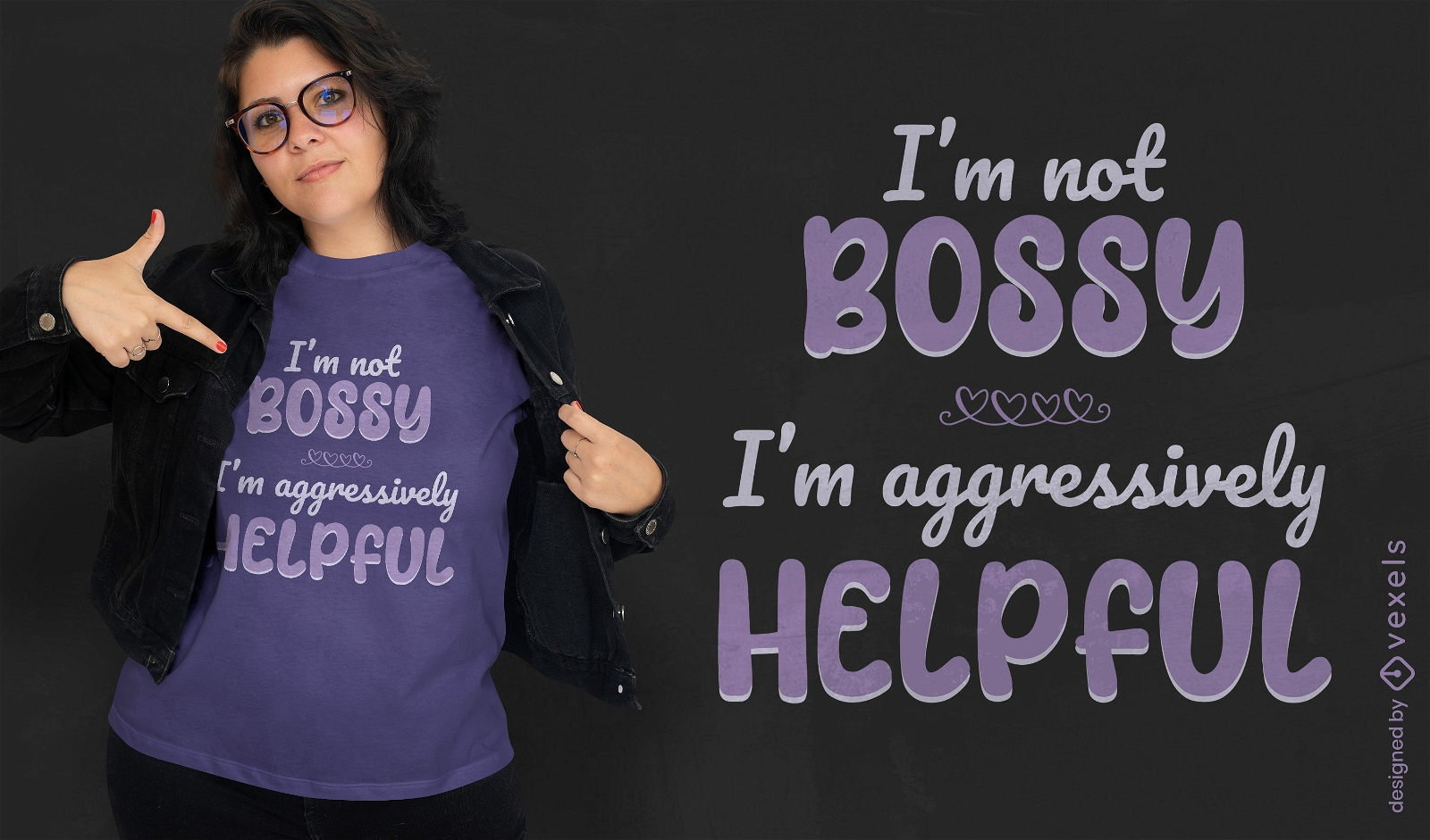 Funny bossy purple quote t-shirt design