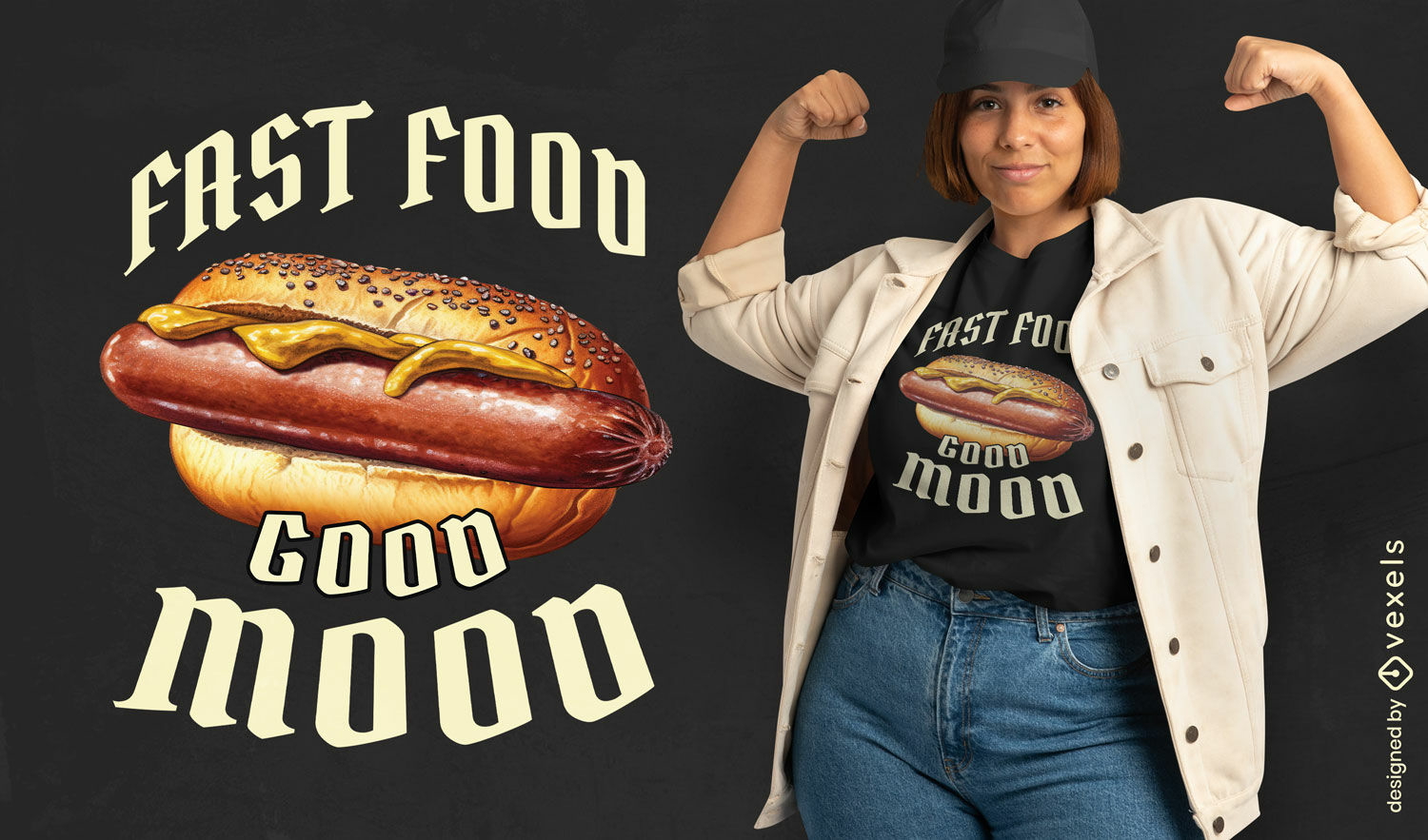 Hot dog good mood t-shirt design