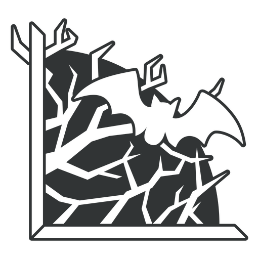 Gruseliges Fledermaus-Wanddekor-Design PNG-Design