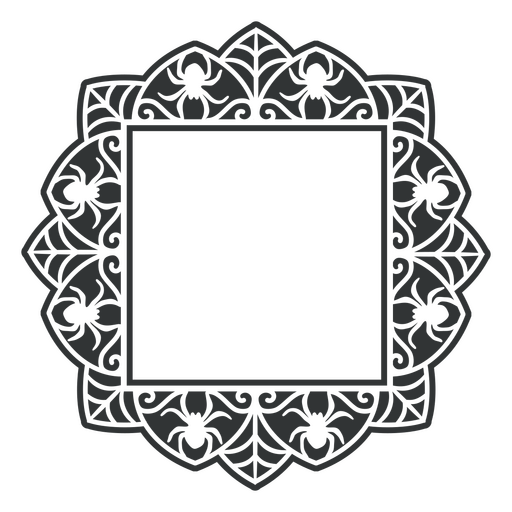 Design intrincado de moldura de renda de aranha Desenho PNG