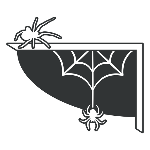 Design intrincado de canto em forma de teia de aranha Desenho PNG