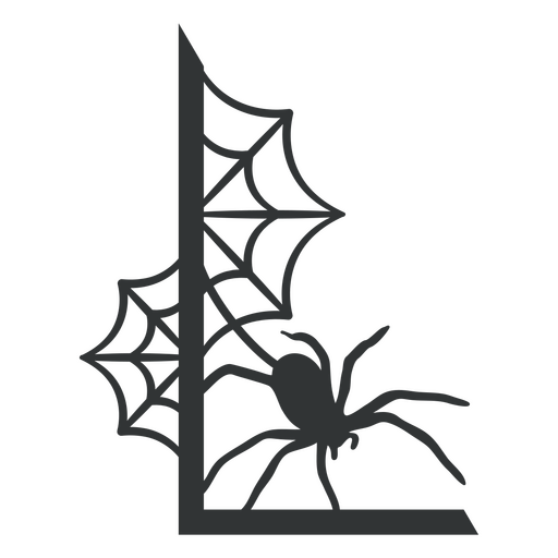 Black and white design of a spider PNG Design