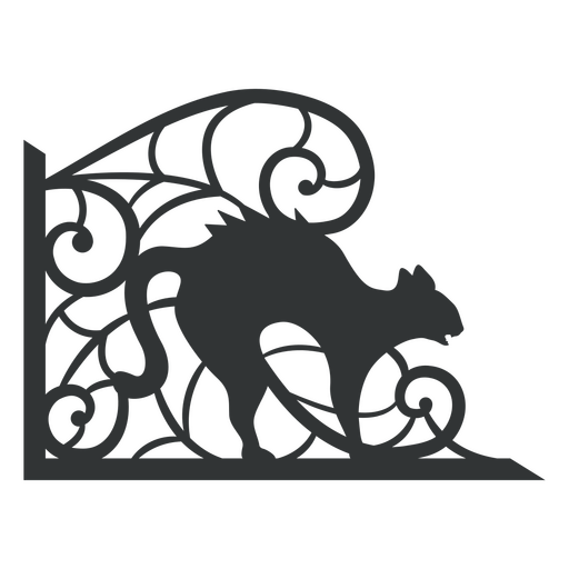 Silhouette of an angry cat PNG Design