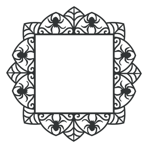 Design intrincado de moldura de teia de aranha Desenho PNG
