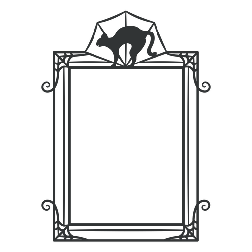 Design de moldura decorativa vintage com tema de gato Desenho PNG