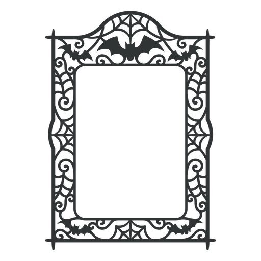 Intricate halloween-themed decorative frame PNG Design