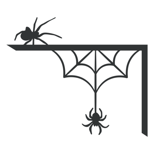 Spiders and a spider web PNG Design