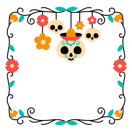 Diseño Png Y Svg De Calaveras Y Flores Mexicanas Para Camisetas 0871