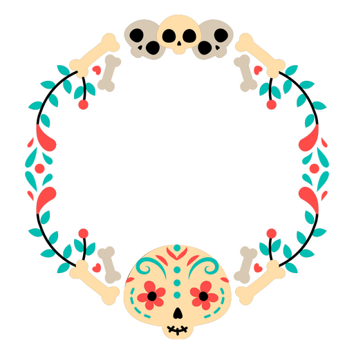 Corona de calavera del día de muertos png Diseño PNG