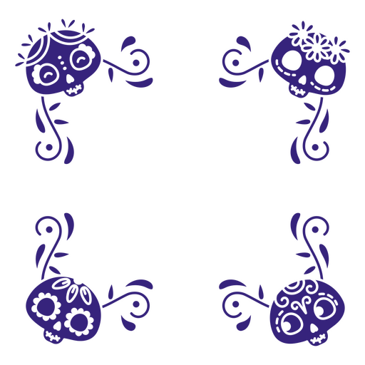 Playful sugar skull pattern design PNG Design