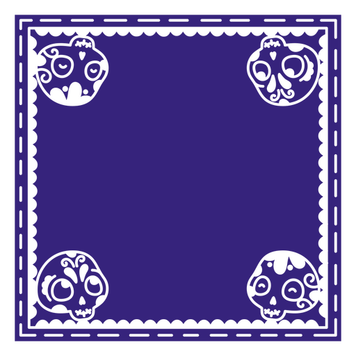 Diseño de borde de calavera de azúcar caprichoso Diseño PNG