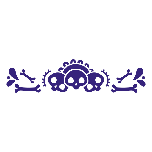 Logotipo roxo de caveira e ossos cruzados Desenho PNG