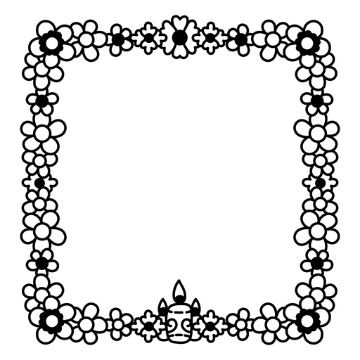 Design de borda floral encantador Desenho PNG