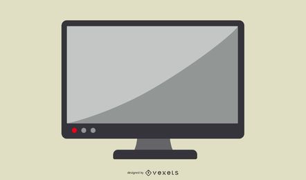 Flat Screen TV Monitor Design Vector Download