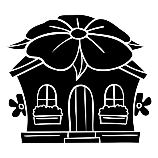 Ilustração de casa floral encantadora Desenho PNG