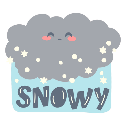 Niedliche Wolke mit dem Wort ?Snowy? darauf PNG-Design