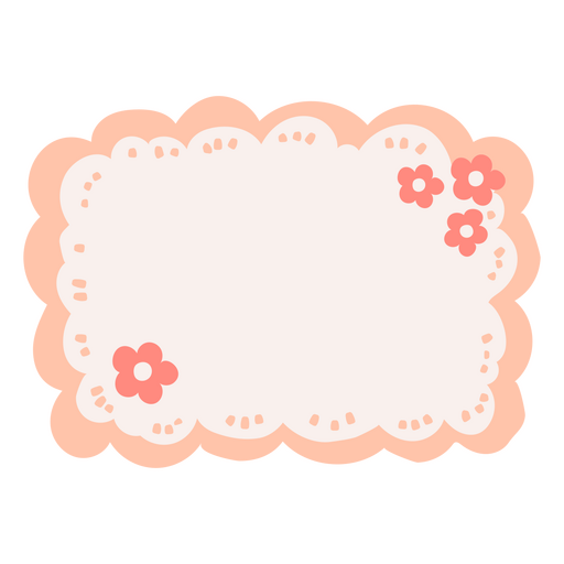Marco rosa con flores. Diseño PNG