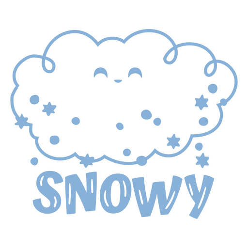 Cloud with the word snowy on it PNG Design