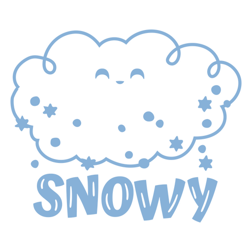 Wolke mit dem Wort ?Snowy? darauf PNG-Design