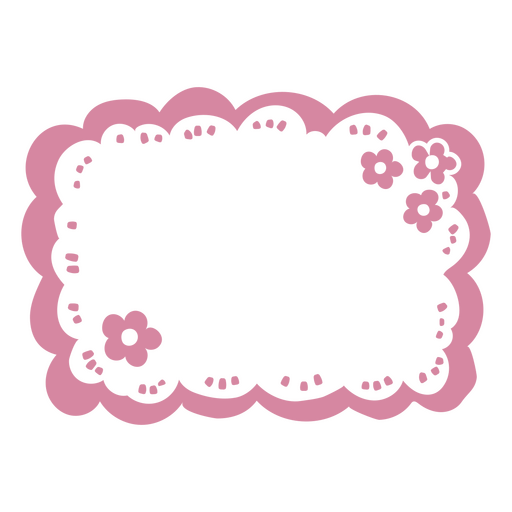 Elegantes, gewelltes rosa Blumenetikettendesign PNG-Design