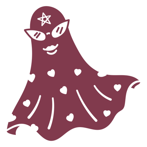 Fantasma com óculos e corações Desenho PNG