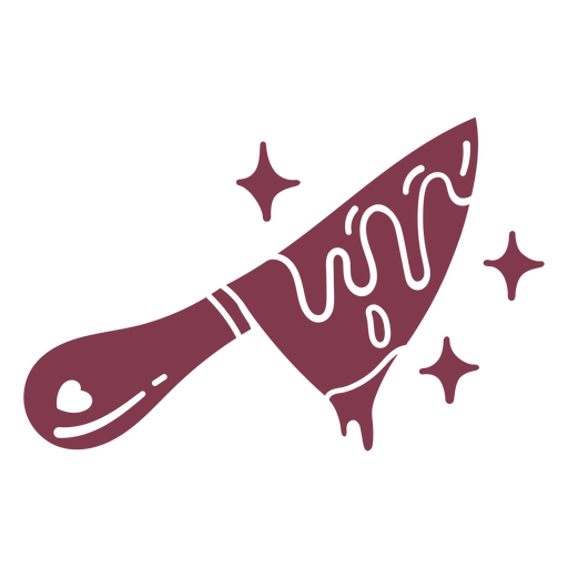 Image of a knife with icing on it PNG Design
