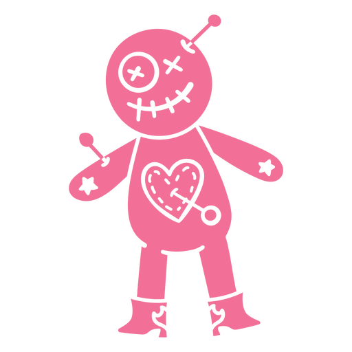 Boneco vodu rosa com coração no peito Desenho PNG