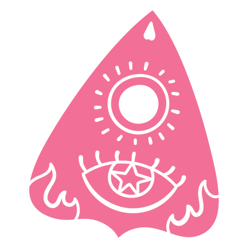Planchette ouija rosa con un ojo puesto Diseño PNG