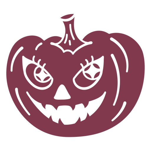 Jack o lantern with eyelashes PNG Design