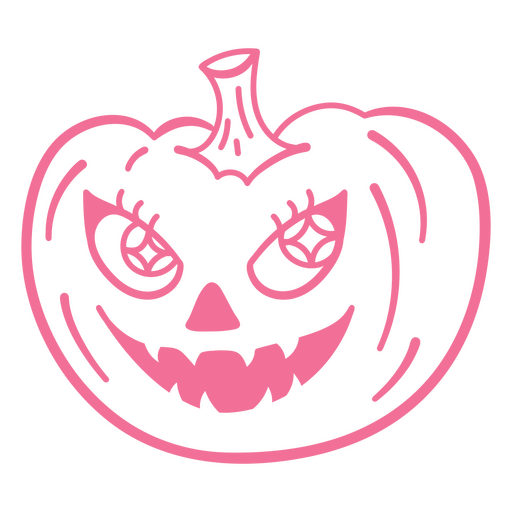 Pink jack o lantern stroke PNG Design