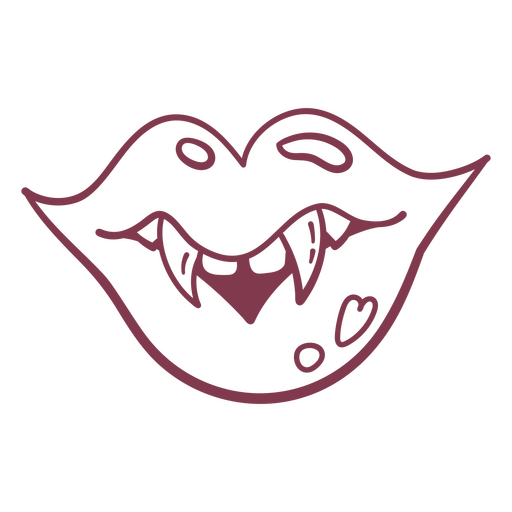 Vampire mouth stroke PNG Design