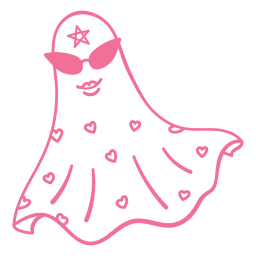 Pink ghost with sunglasses PNG Design