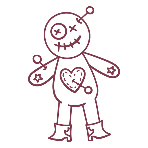 Halloween vodoo doll with a heart PNG Design