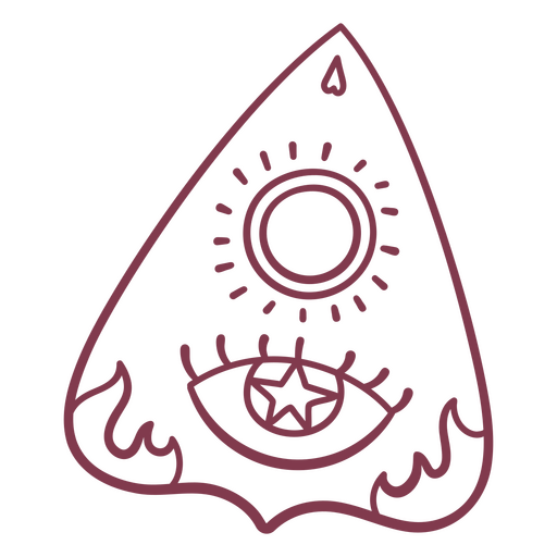Planchette Ouija con un ojo en el medio. Diseño PNG