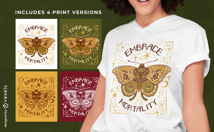 Trippy mariposas diseño de camiseta variaciones de color.
