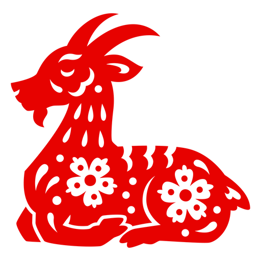 Decorative goat paper-cut design PNG Design