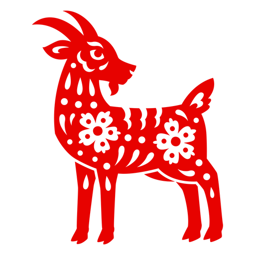 Vibrant decorative goat silhouette design with floral patterns for t-shirt design PNG Design