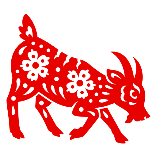 Playful goat paper cut design PNG Design