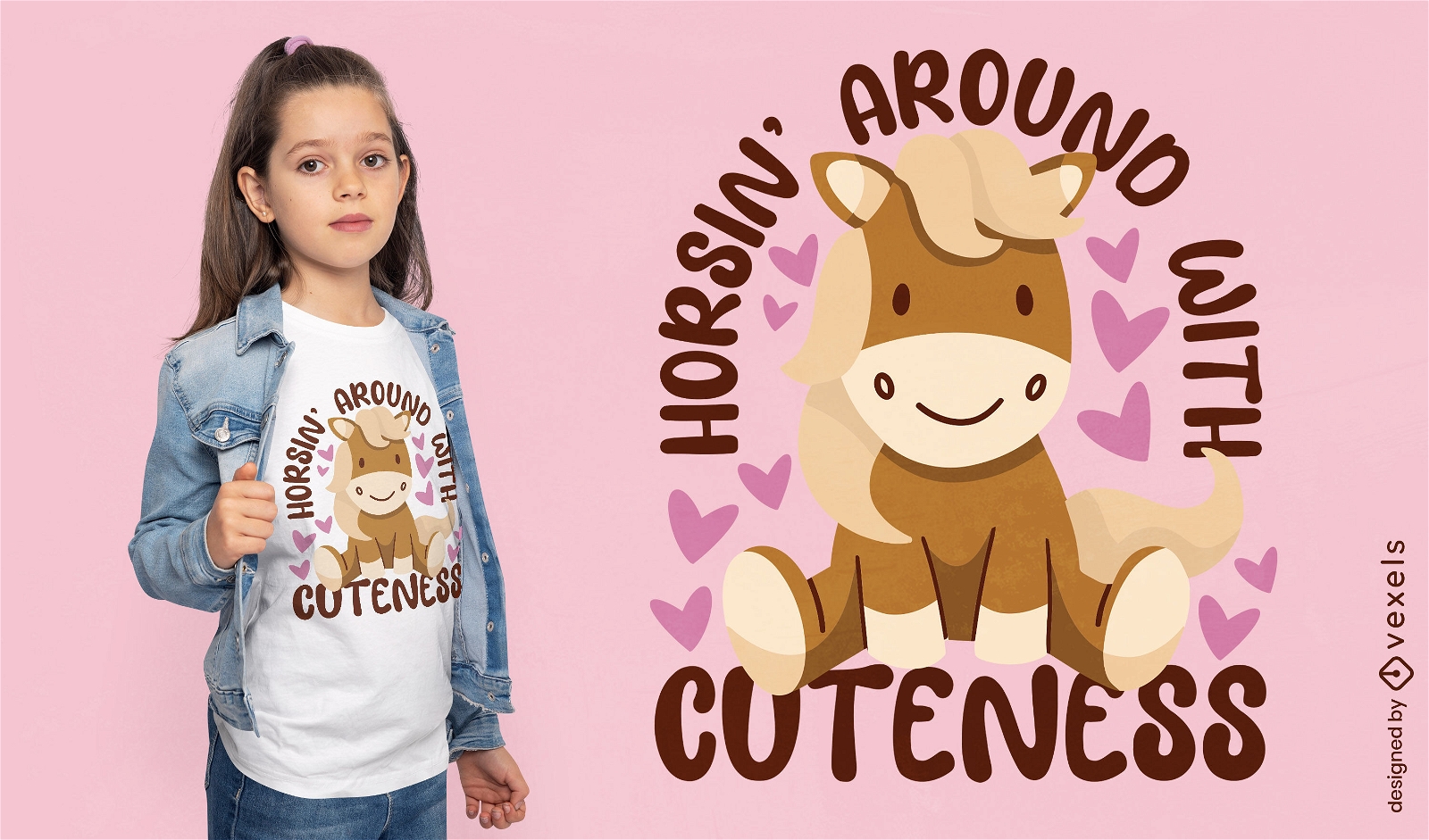 Adorable pony animal t-shirt design