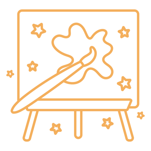 Ilustração artística com pincel e tela Desenho PNG