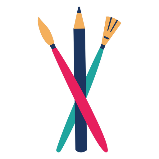 Colorful art tools illustration PNG Design