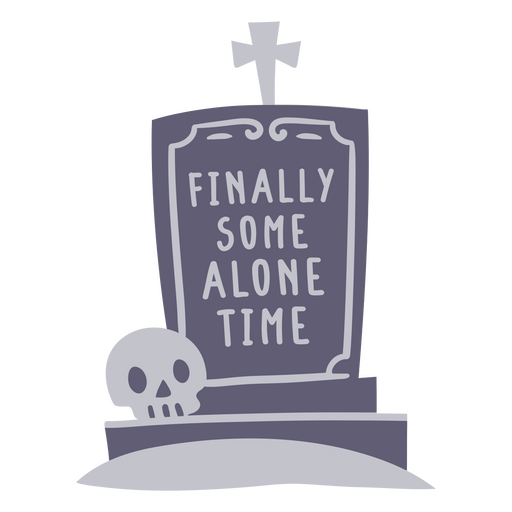 Playful tombstone design with humorous quote PNG Design