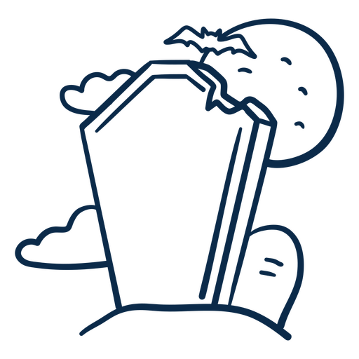 Gruselige Friedhofsszenenillustration PNG-Design